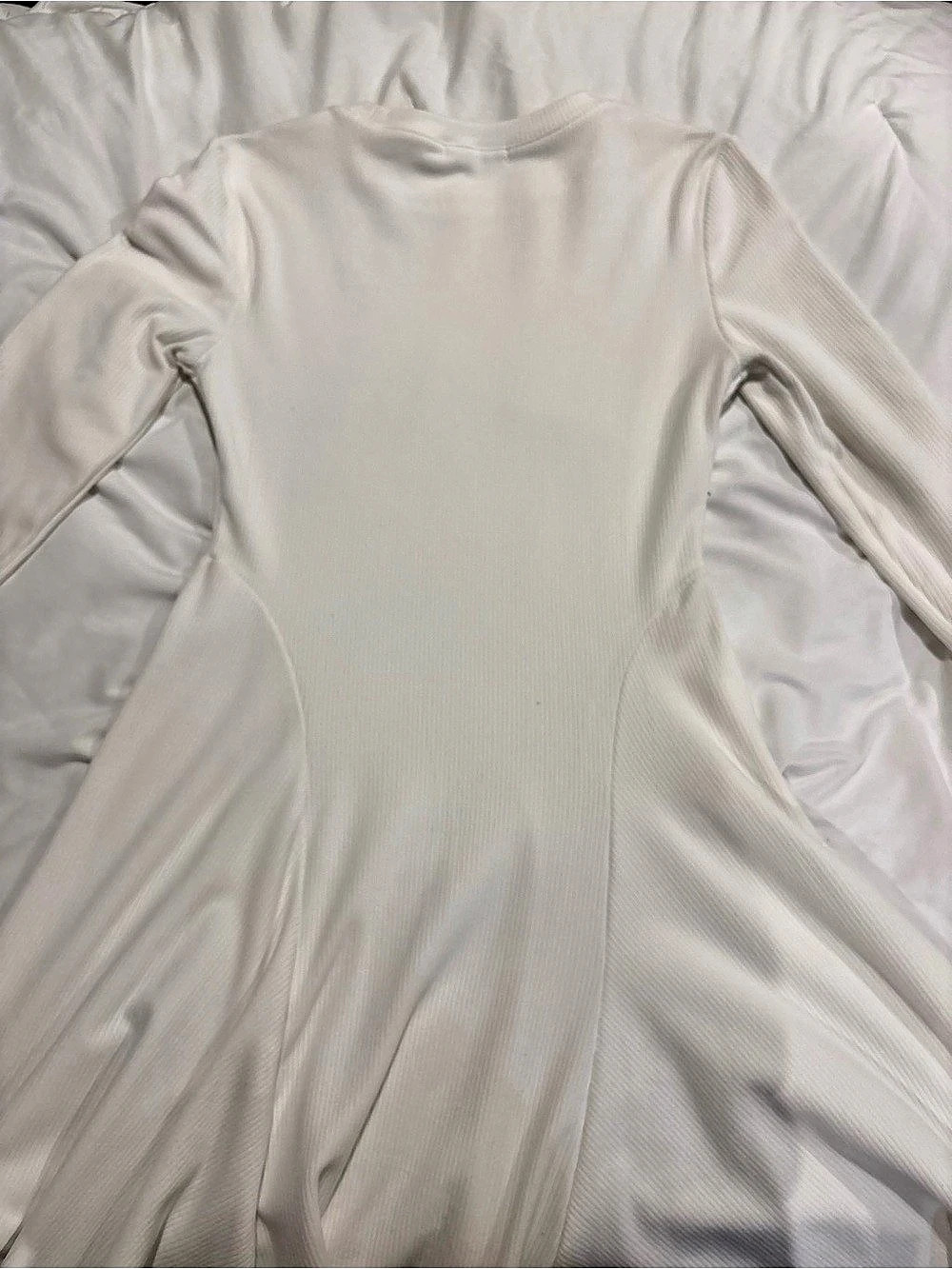 Ribbed Long Sleeve Dress in White Size Small Like New